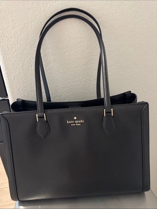 kate spade Handbags - kate spade ♠️ Madison East West Black Leather Double-Handle Laptop Tote